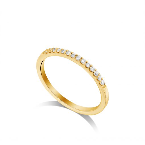 טבעת חצי נישואין יהלומים Zoe זהב צהוב