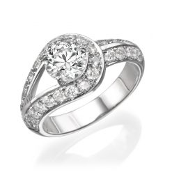 טבעת יהלומים בעיצוב לולאה