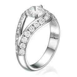 טבעת יהלומים בעיצוב לולאה