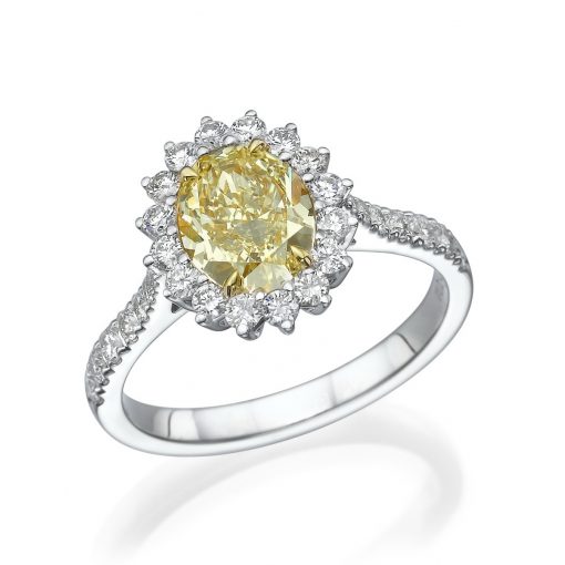 טבעת הנסיכה דיאנה עם יהלום צהוב