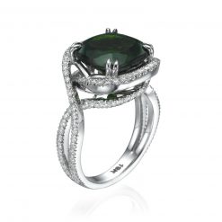 טבעת עם דיופסיד ירוקה