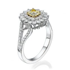 טבעת עם שתי שורות יהלומים