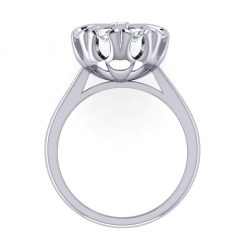טבעת יהלומים בעיצוב פרח