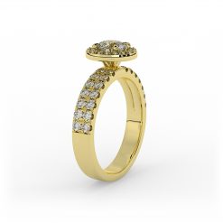 טבעת אירוסין היילו מפוארת זהב צהוב