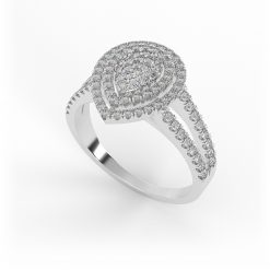 טבעת מרהיבה בעיצוב טיפה משובצת יהלומים