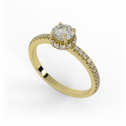 טבעת אירוסין היילו זהב צהוב