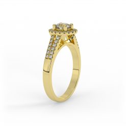 טבעת אירוסין יהלום מרכזי זהב צהוב