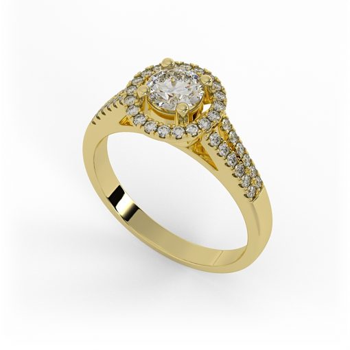 טבעת אירוסין יהלום מרכזי זהב צהוב