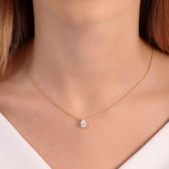 תליון יהלום טיפה (Pear) – 1.00 קראט 💎