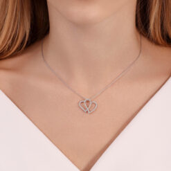 תליון לבבות יהלומים מחוברים – 0.47 קראט 💎