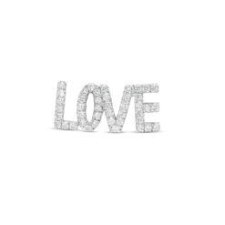 עגילי LOVE  משובצים 0.30 קראט