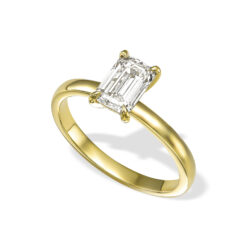 טבעת סוליטריהלום בחיתוך אמרלד – 0.8 קראט 💎